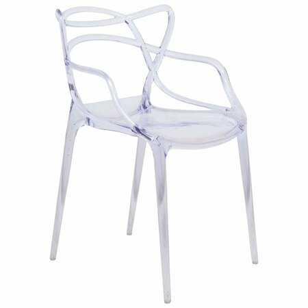 KD AMERICANA 32.5 x 21 x 17.5 in. Milan Modern Wire Design Chair Clear KD3580033